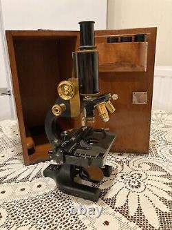 Antique Spencer Buffalo U. S. A Microscope 51599 H. F. Angus. Brady&Martin. In Box