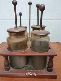 Antique Static Electricity LEYDEN JAR Battery Whimshurst Ramsden Machine 1880