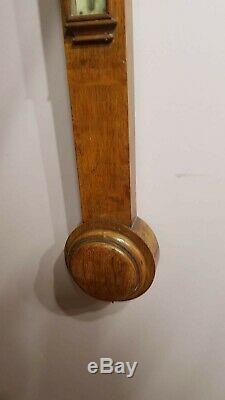 Antique Stick Barometer, English, Oak Stick Barometer A&M N. C. S. L