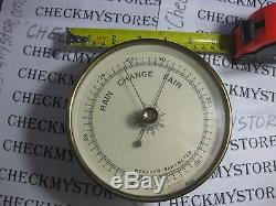Antique Taylor Brass Wall Barometer RAIN/CHANGE FAIR, MADE IN Rochester New York
