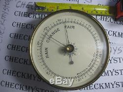 Antique Taylor Brass Wall Barometer RAIN/CHANGE FAIR, MADE IN Rochester New York