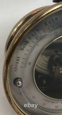 Antique Thermometer & Barometer, PHBN France, 5 Aneroid, Holosteric, Barrel