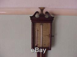 Antique Thomas Wright Georgian Style Mahogany Stick Barometer