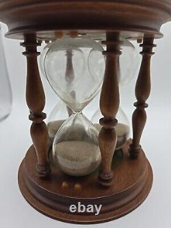 Antique Triple Glass Timer Hourglass Sand Glass 20th Century