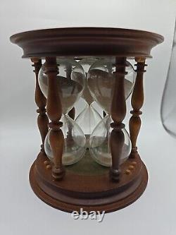 Antique Triple Glass Timer Hourglass Sand Glass 20th Century