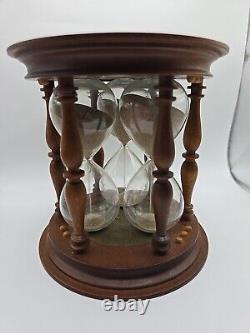 Antique Triple Glass Timer Hourglass Sand Glass 20th Century