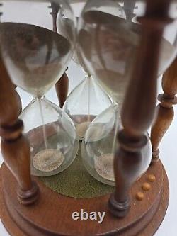 Antique Triple Glass Timer Hourglass Sand Glass 20th Century