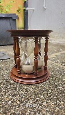 Antique Triple Glass Timer Hourglass Sand Glass 20th Century