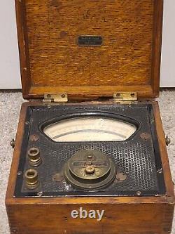 Antique Unipivot Galvanometer Cased Scientific Instrument Meter -Robt W. Paul Co