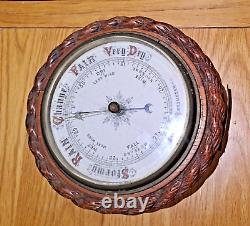 Antique Victorian Barometer Nautical Maritime Ship Marine Boat Instrument