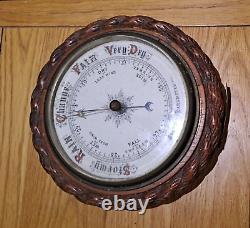 Antique Victorian Barometer Nautical Maritime Ship Marine Boat Instrument