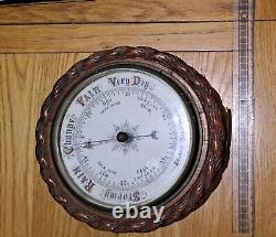 Antique Victorian Barometer Nautical Maritime Ship Marine Boat Instrument