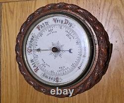 Antique Victorian Barometer Nautical Maritime Ship Marine Boat Instrument