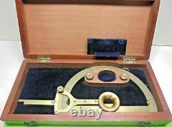 Antique Victorian Brass 1880 W^d Army Harling Long Arm Protractor Instrument