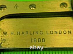 Antique Victorian Brass 1880 W^d Army Harling Long Arm Protractor Instrument
