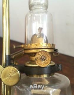 Antique Victorian Brass Microscope Oil Lamp By Holmes Booth Haydens American