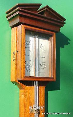 Antique Victorian English Georgian Style Mahogany Stick Barometer