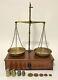 Antique Victorian Travelling Brass Apothecary Chemist Scales & Weights in Box