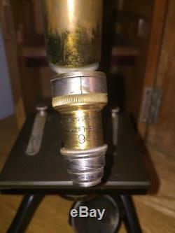 Antique Vintage E Lietz Wetzlar Brass Microscope (sorry UK Bidders Only)
