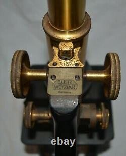 Antique Vintage Ernst Leitz Wetzlar Brass Microscope