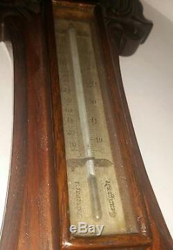 Antique Vintage Wood Victorian Banjo Barometer