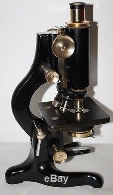 Antique WATSONS BRITISH Service Microscope in Original Case c1935 PL1112