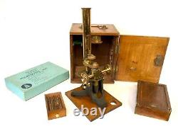 Antique W. JOHNSON & SONS LONDON No 1012 Antique Microscope in Mahogany Case