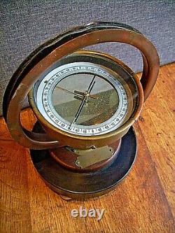 Antique W&J George Brass & Bakelite Magnetometer/Compass Scientific Instrument