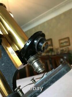 Antique W. Watson & Sons Ltd Brass School Monocular Microscope circa 1907