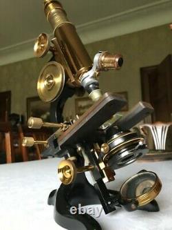 Antique W. Watson & Sons Ltd Standard Mk. 1 Microscope in Brass c1914, Cased