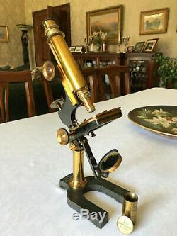 Antique Watson & Sons Edinburgh Model C Microscope in Brass circa 1900