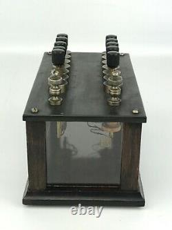 Antique Welch 12 Knob Resistance Box Electrical Variable Resistor with Glass Sides