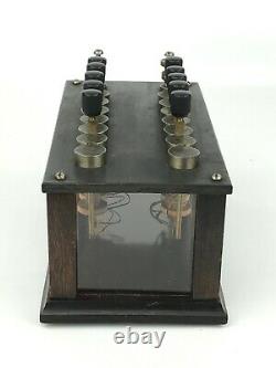 Antique Welch 12 Knob Resistance Box Electrical Variable Resistor with Glass Sides
