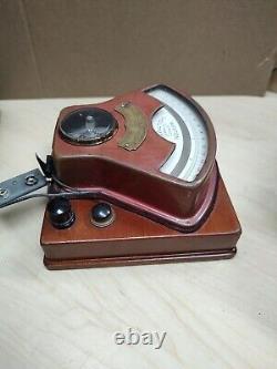 Antique Western Electrical Instrument Co Model 1 Voltmeter withWood Base & Case