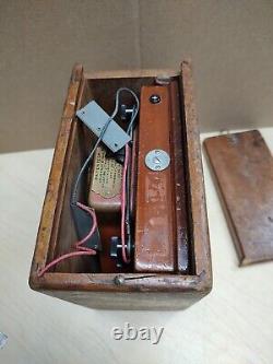 Antique Western Electrical Instrument Co Model 1 Voltmeter withWood Base & Case
