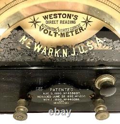 Antique Weston Electrical Instrument Co. 1898 Voltmeter in ORIGINAL CASE