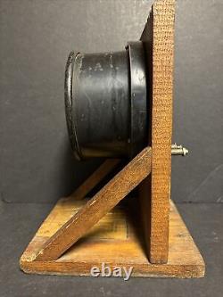 Antique Weston Electrical Model 24 D. C. Amperes Gauge Meter on Oak Wood Base