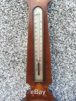 Antique Wheel Barometer Wooden Inlaid F. Robson & Co