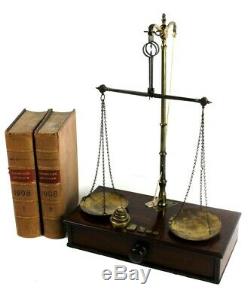 Antique William Williams Large Apothecary Balance Beam Scales with Weight 5810