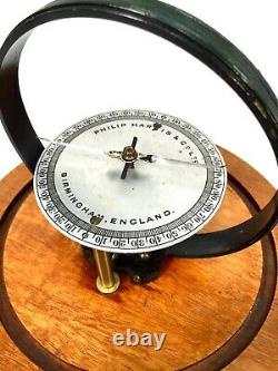 Antique Wooden Galvanometer by Philip Harris & Co. Birmingham with Glass Dome