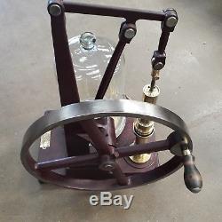 Antique brass laboratory hand Vacuum pump Geryk Iron & brass