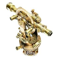 Antique brass transit theodolite, Hall Brothers of London, 1890s