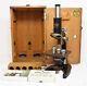 Antique c1914 Carl Zeiss Jena Microscope & Wooden Case No. 279271
