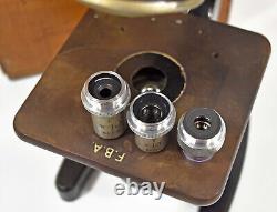 Antique c1914 Carl Zeiss Jena Microscope & Wooden Case No. 279271