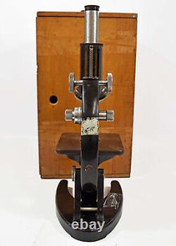 Antique c1914 Carl Zeiss Jena Microscope & Wooden Case No. 279271