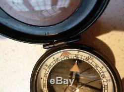 Antique c 1910 Negretti Zambra Prospector's Compass 12777. Rare. Case