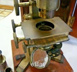 Antique case binocular microscope made by J SWIFT LONDON