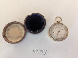 Antique cased Brass pocket Barometer vintage Barometer