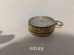 Antique cased Brass pocket Barometer vintage Barometer