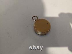 Antique cased Brass pocket Barometer vintage Barometer